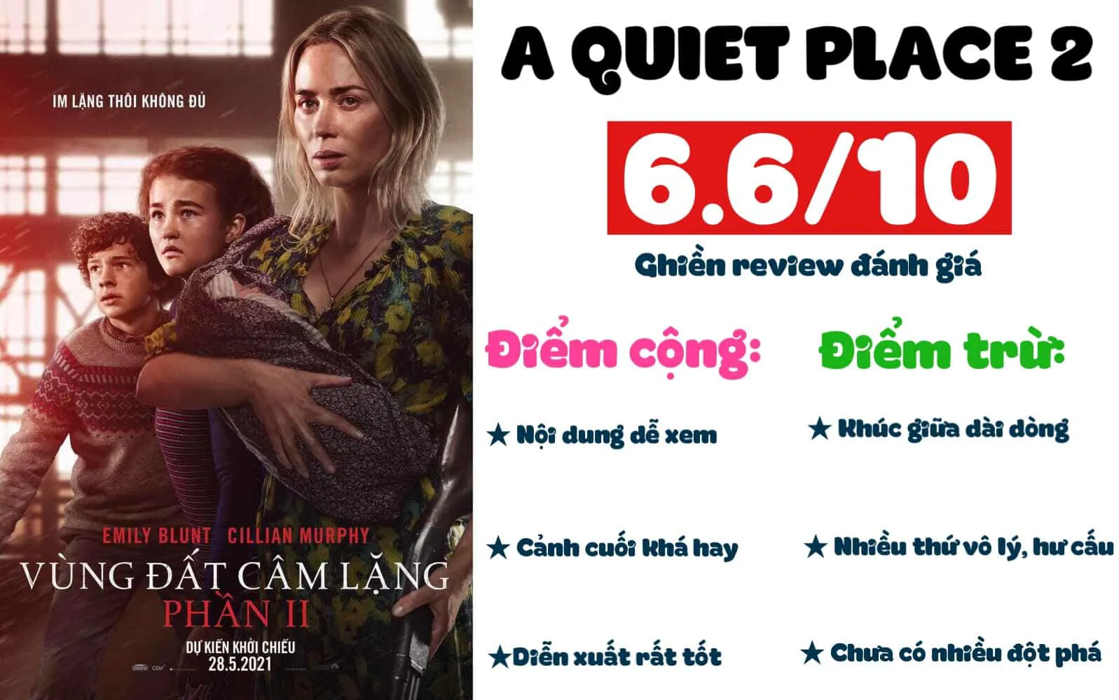 Review phim A Quiet Place II: Ngắn và chỉ hay ở đoạn cuối