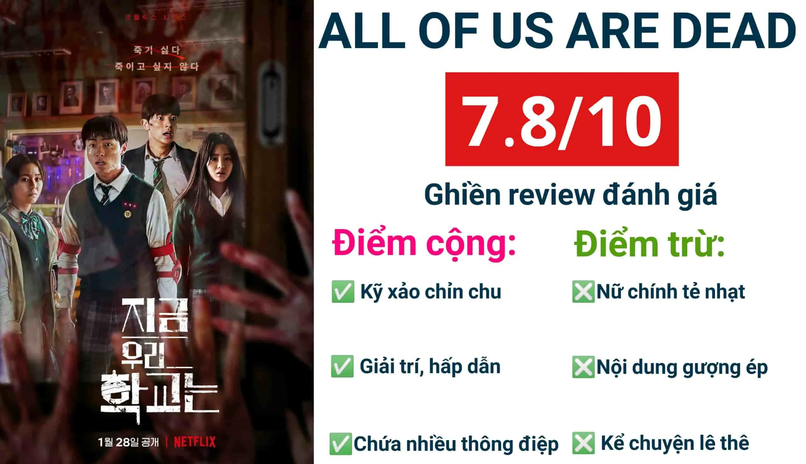 Review phim All of us are dead – Ngôi trường xác sống: Ức chế nhưng hay