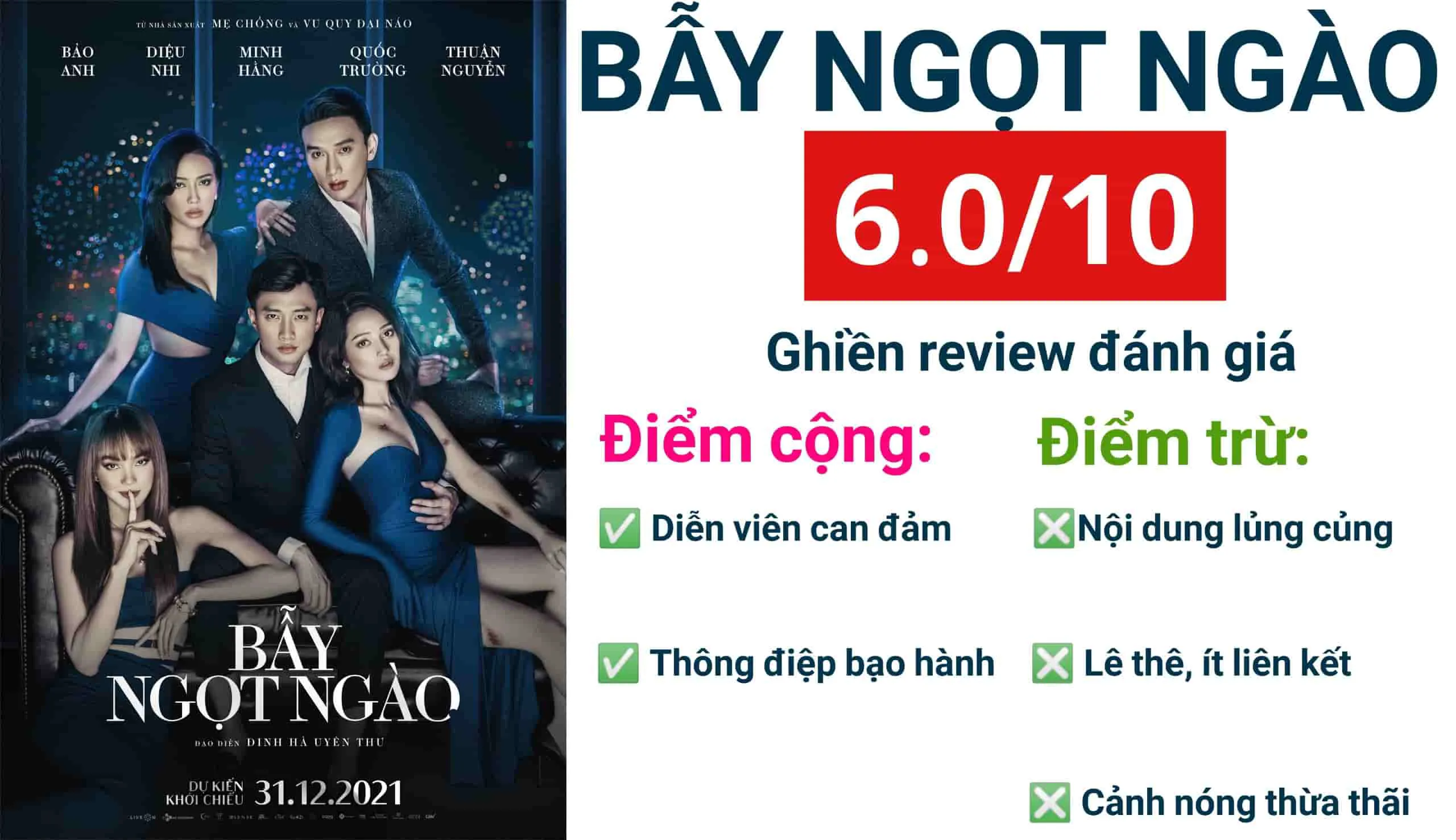 Review phim Bẫy ngọt ngào: Dùng cảnh nóng để vớt nội dung