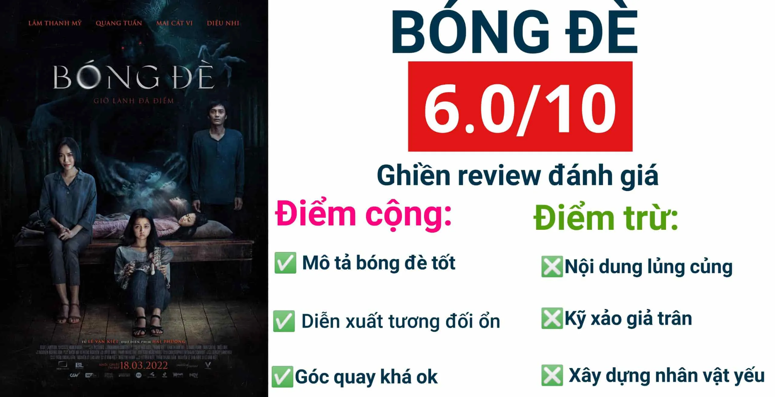 Review phim Bóng đè – Nỗ lực giải thích kinh dị bằng khoa học nửa vời