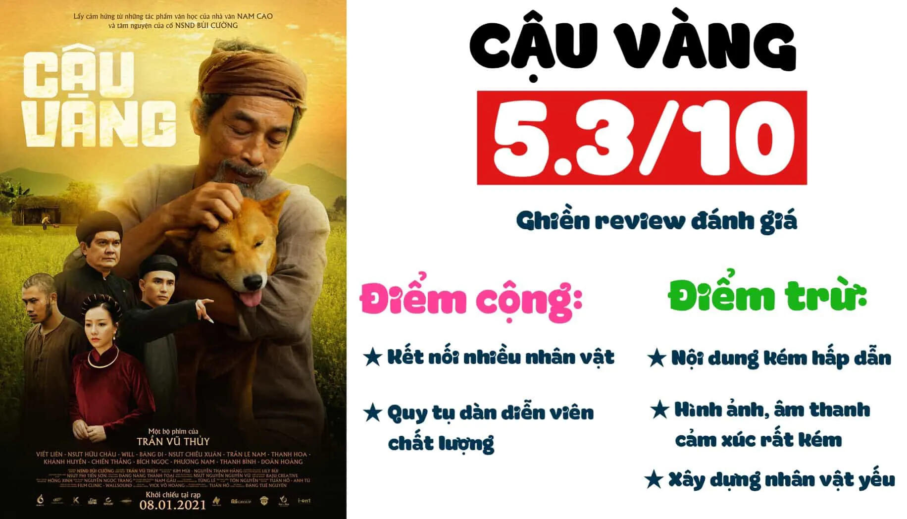 Review phim Cậu Vàng: Cũ kỹ, sơ sài và không tới