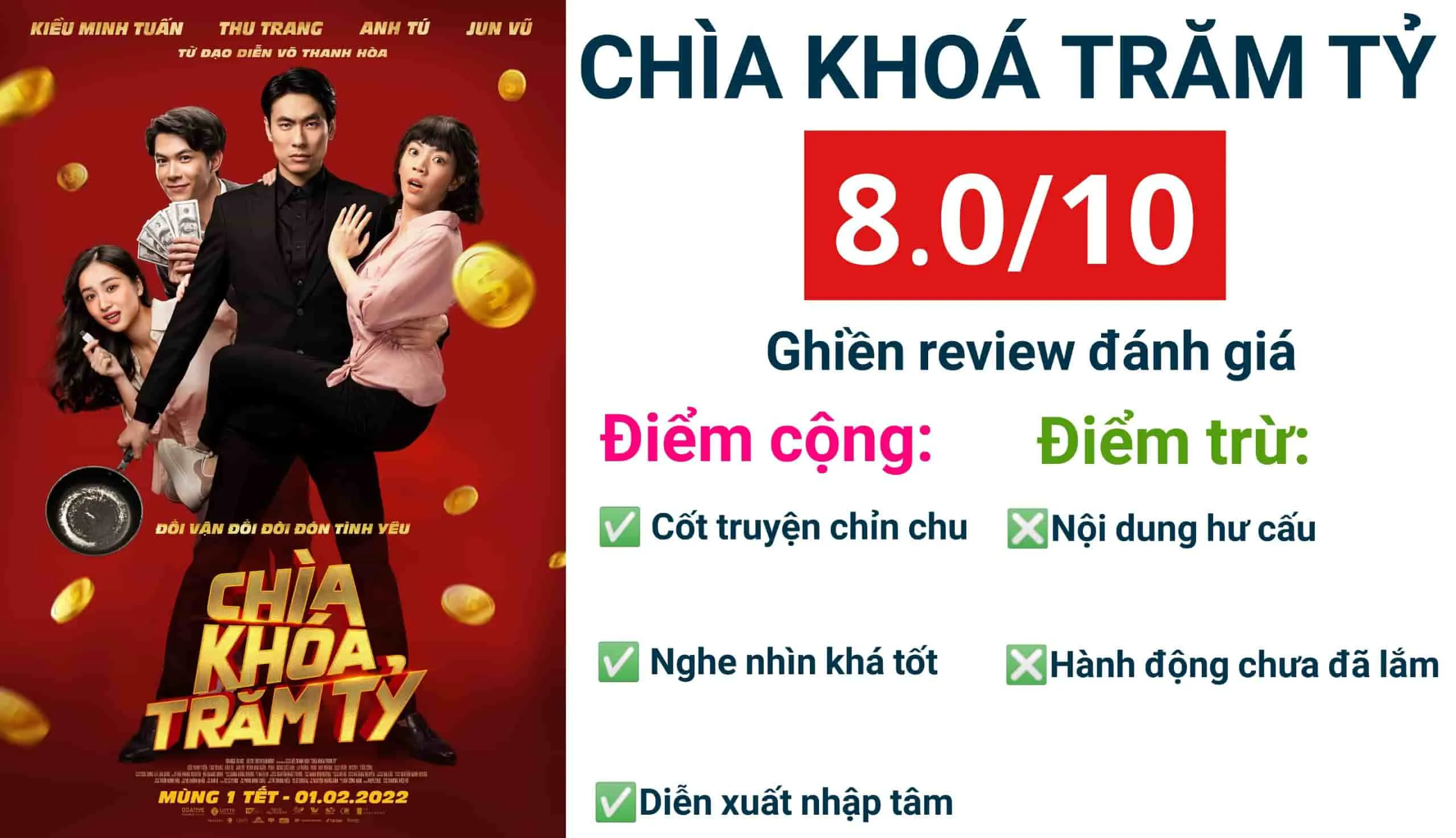 Review phim Chìa khóa trăm tỷ: Thú vị để thưởng thức dịp đầu năm