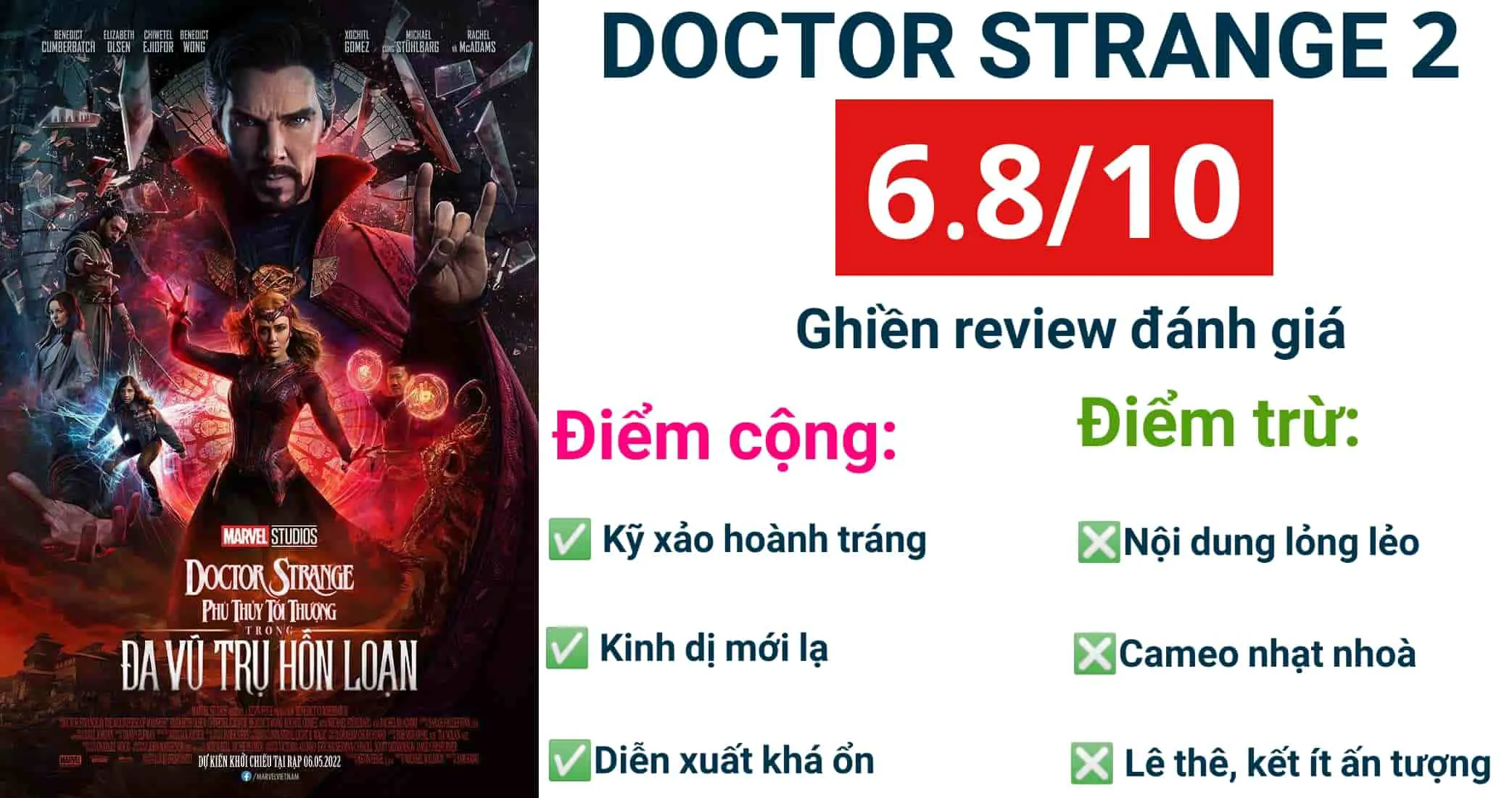 Review phim Doctor Strange 2: Phim siêu anh hùng kinh dị của Marvel