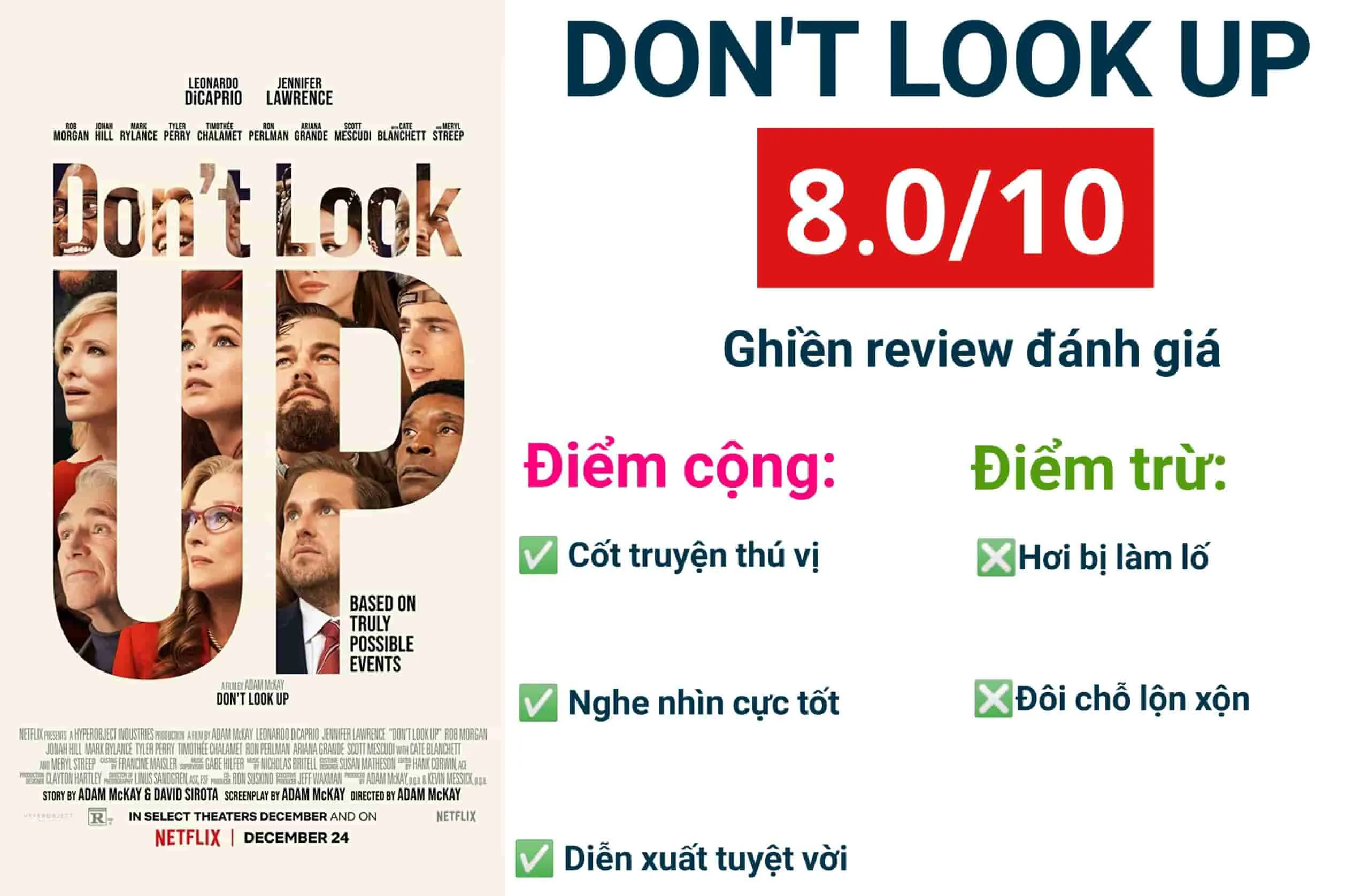 Review phim Don’t look up – Đừng nhìn lên: Châm biếm sâu cay xã hội