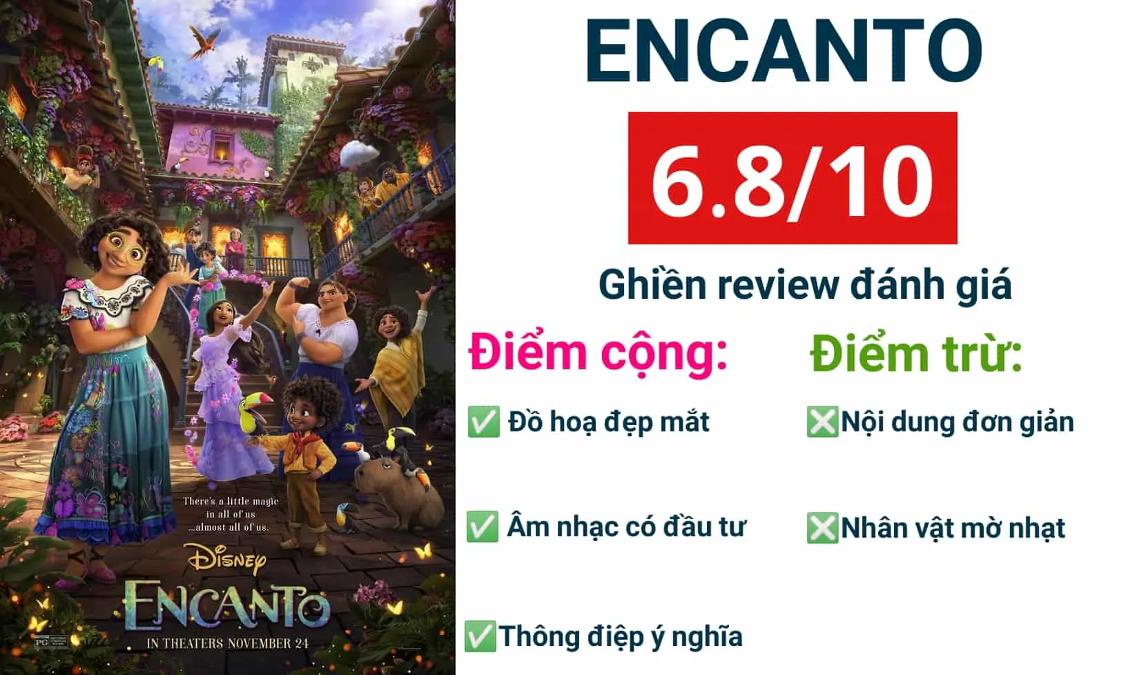 Review phim Encanto – Vùng đất thần kỳ: Âm nhạc “gánh” nội dung