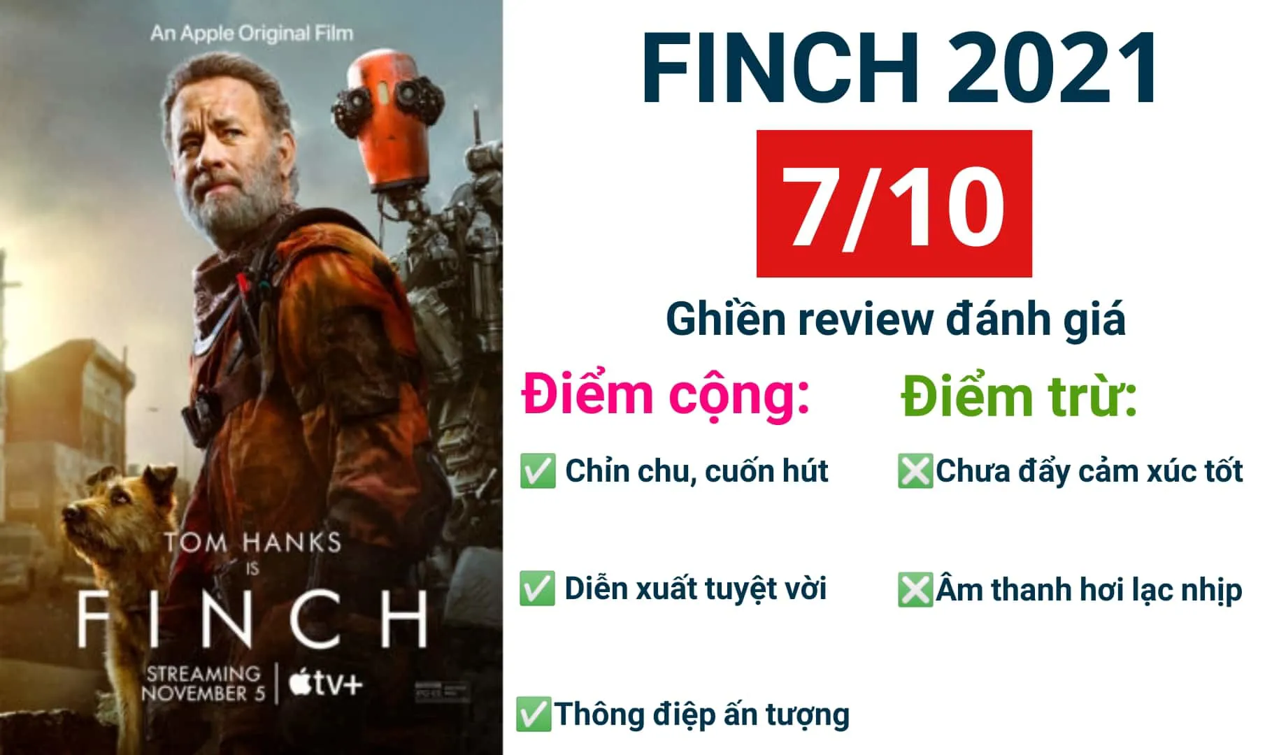 Review phim Finch (2024): Chuyến đi cuối đời sẽ như thế nào?