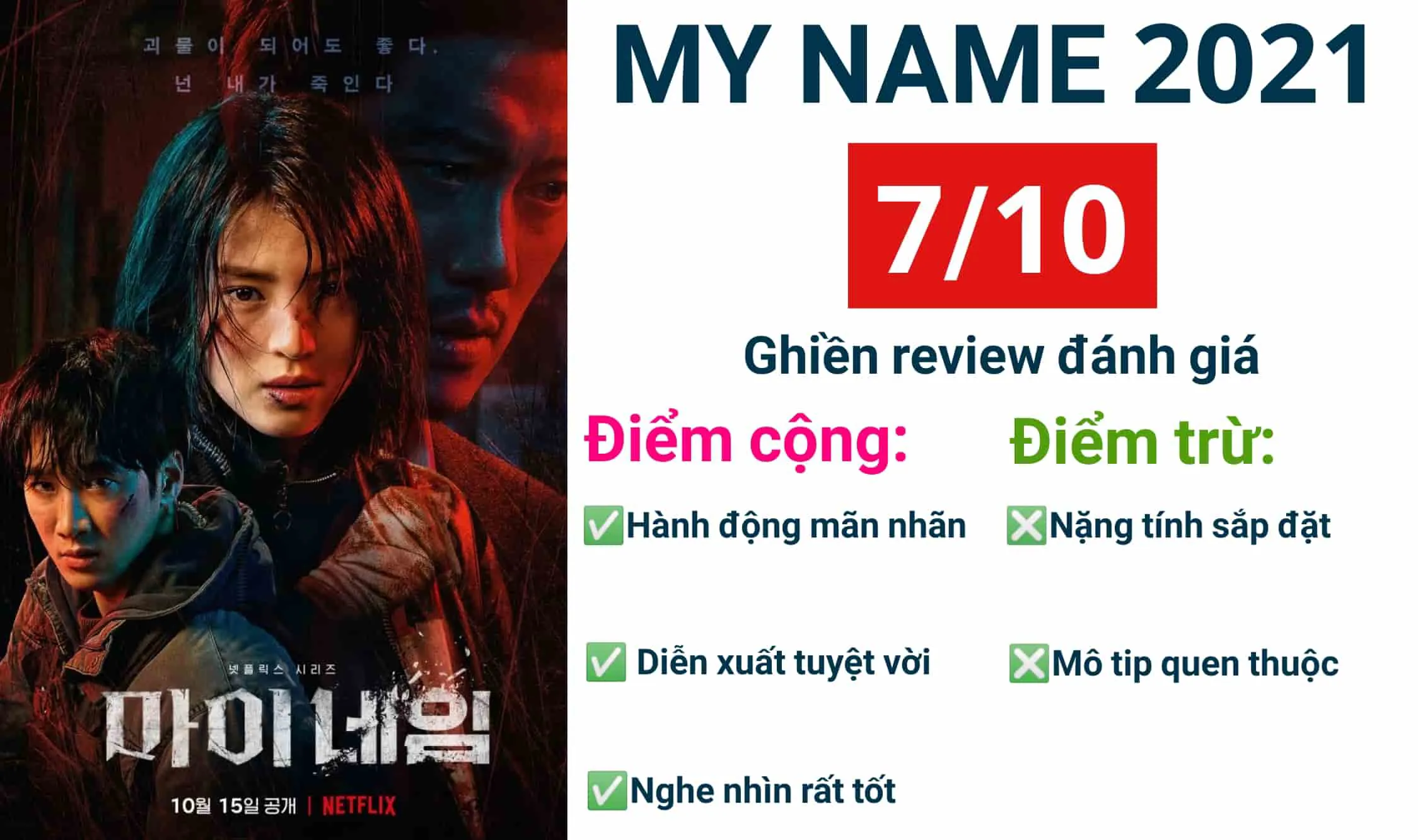 Review phim My name (2024): Ngầu, đẹp nhưng thiếu mới mẻ