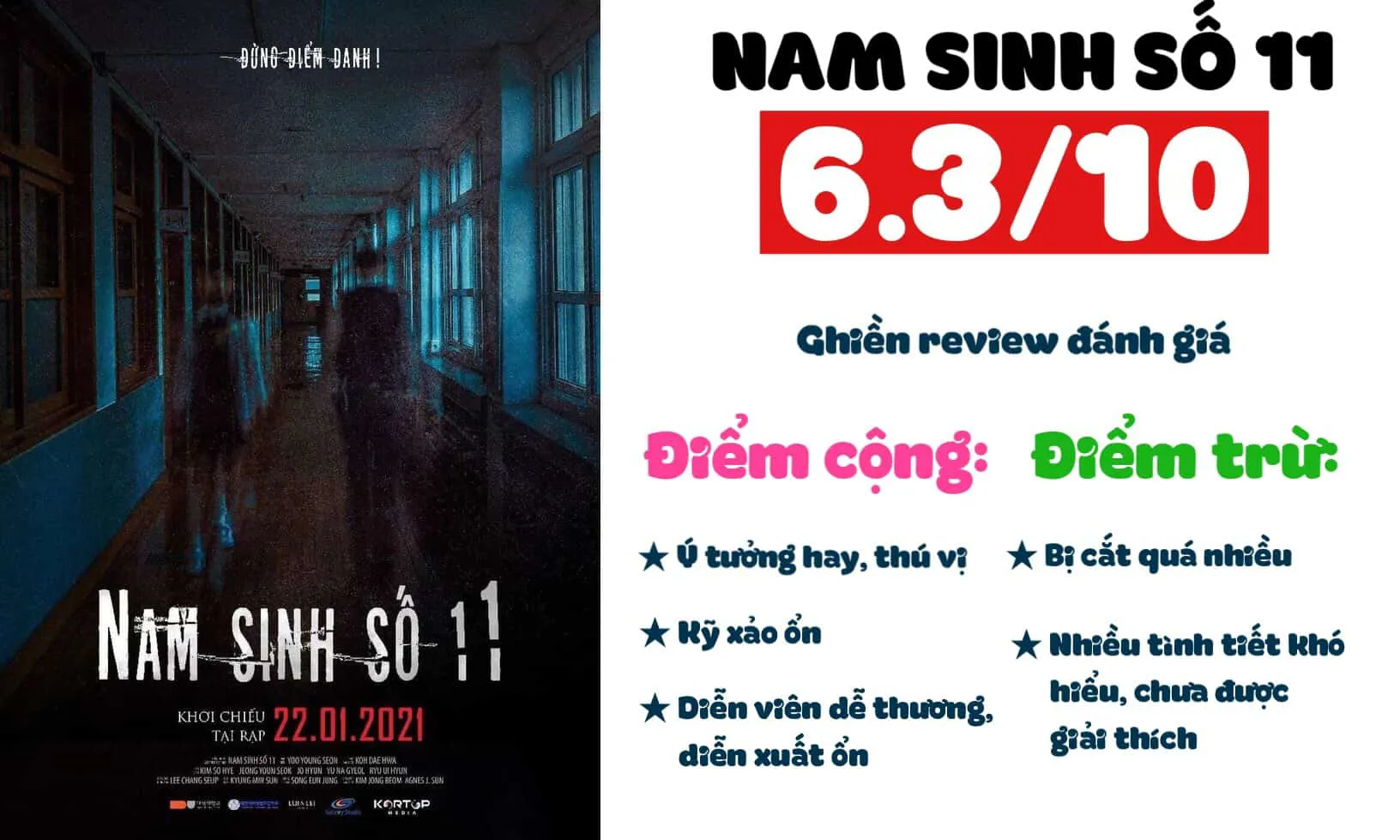 Review phim Nam sinh số 11: Tiềm năng nhưng bị cắt quá nhiều