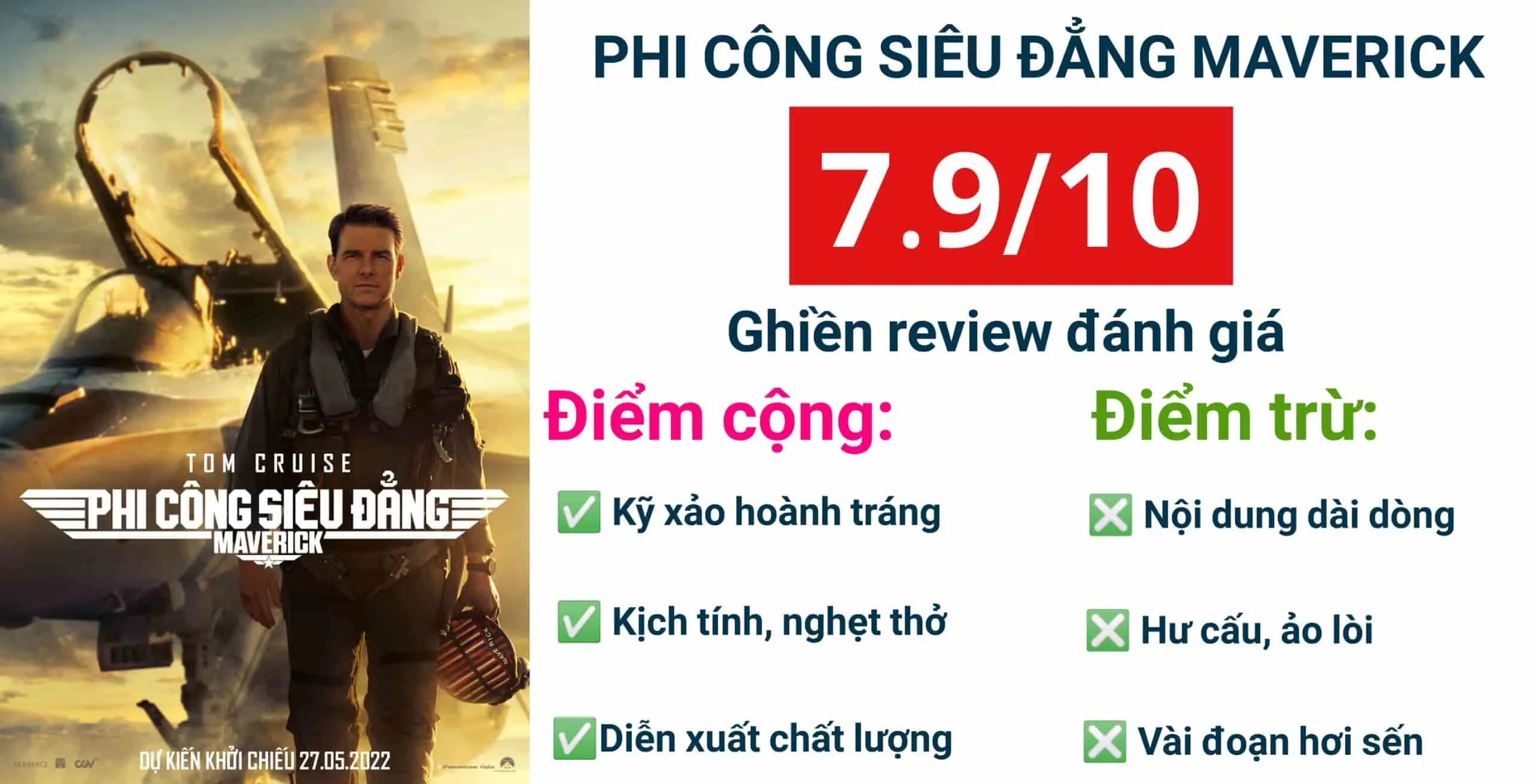 Review phim Phi Công Siêu Đẳng Maverick – Nghẹt thở thú vị