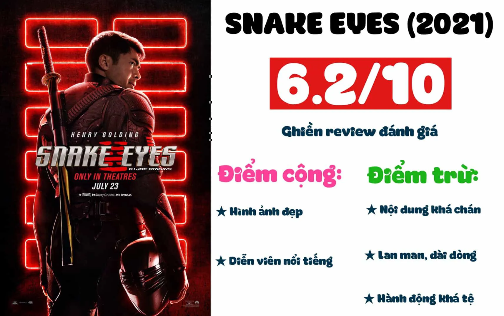 Review phim Snake Eyes (2024): Diễn viên xịn mà nội dung nhạt quá