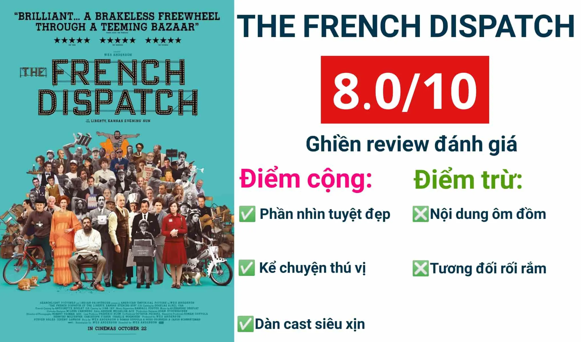 Review phim The French Dispatch: Khi xem phim để đọc hết một tờ báo