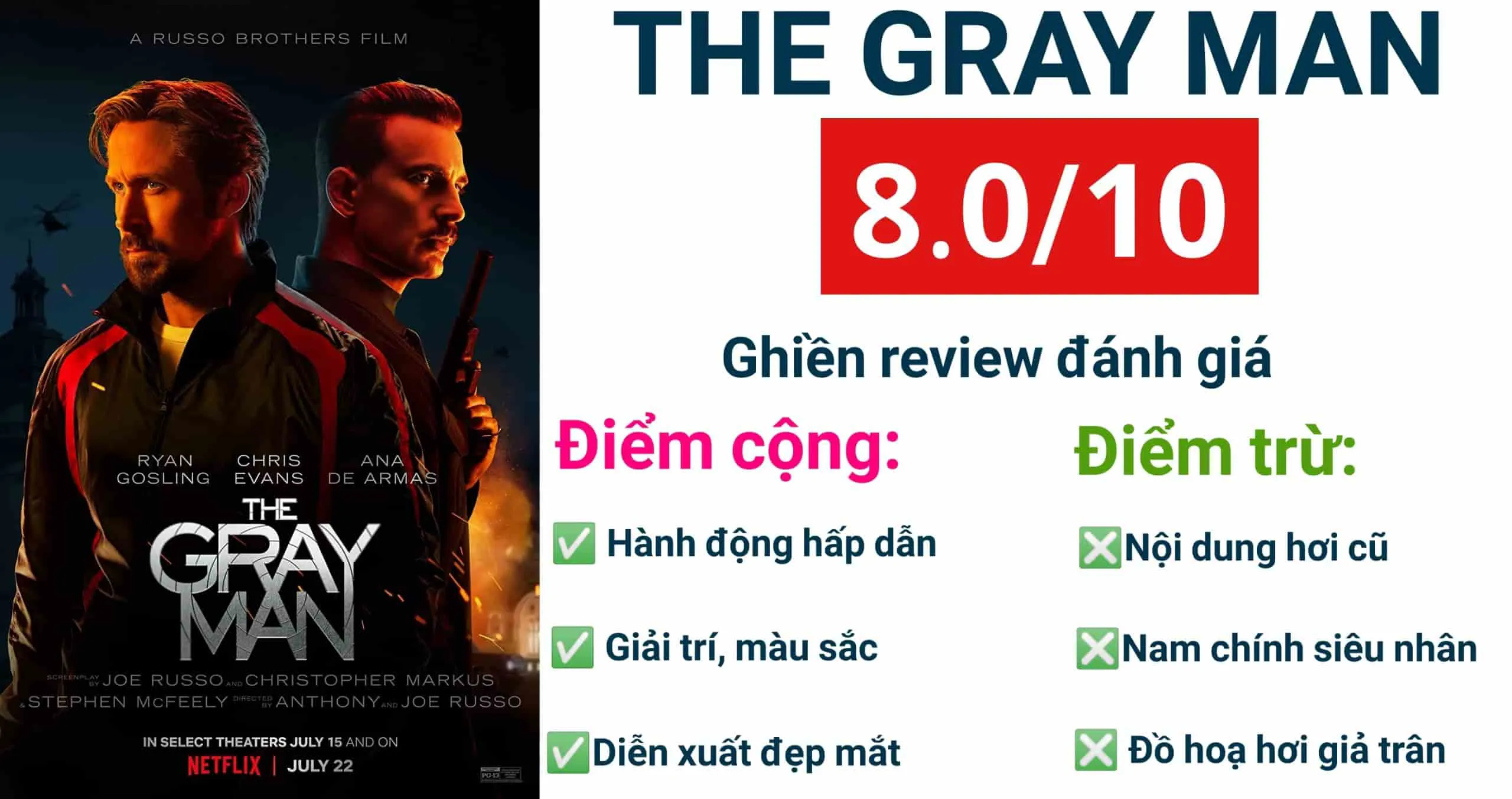 Review phim The Gray Man: Khi Captain America là phản diện