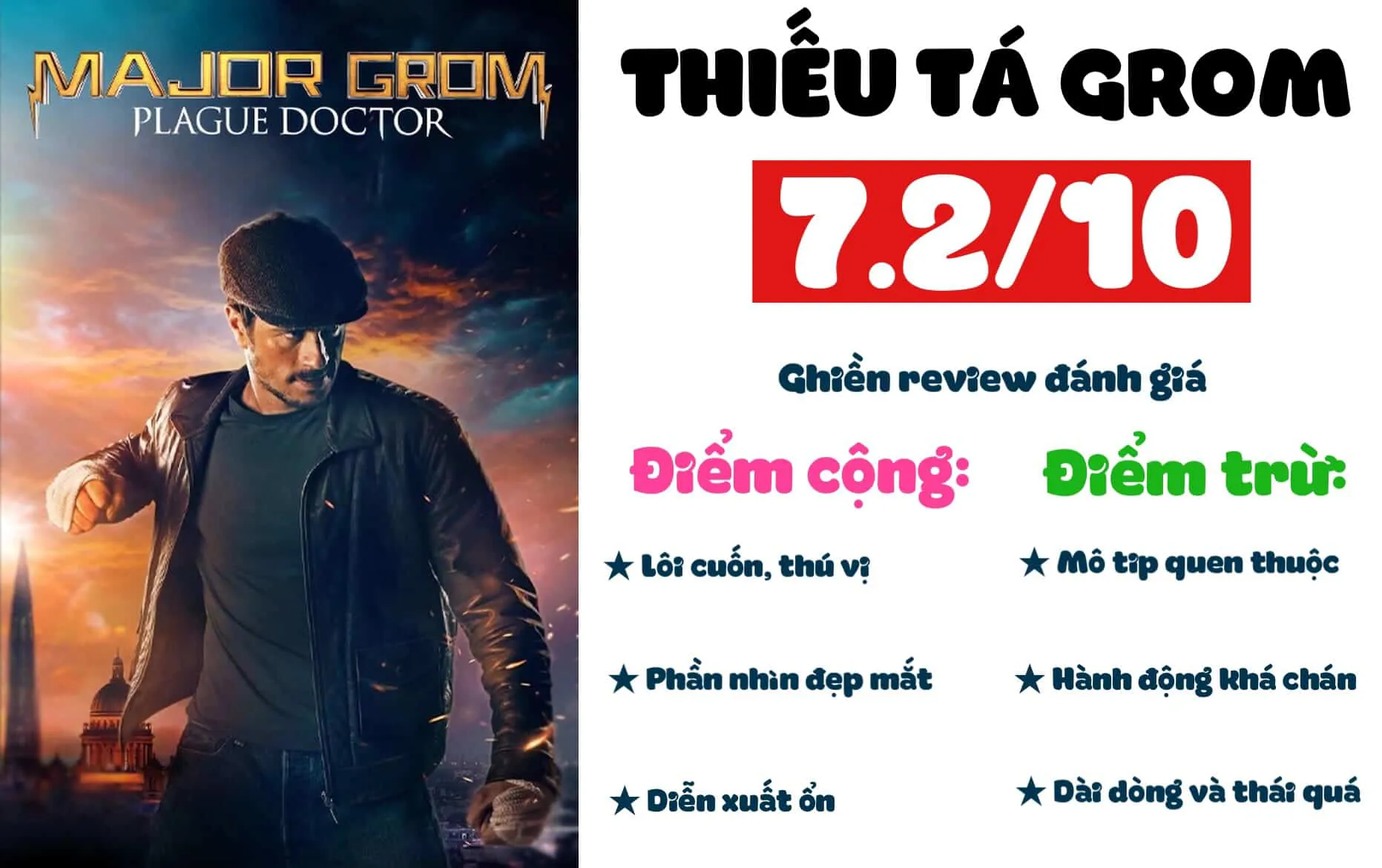 Review phim Thiếu tá Grom: Nội dung bình thường nhưng khá cuốn