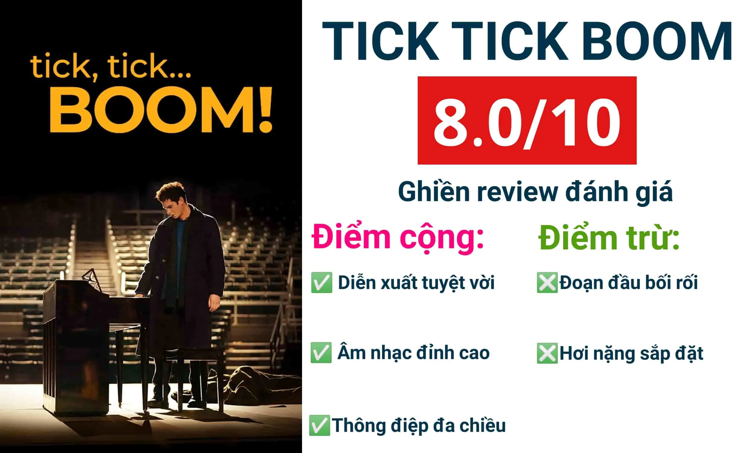 Review phim Tick Tick Boom: Đắm chìm vào vở nhạc kịch cuộc đời