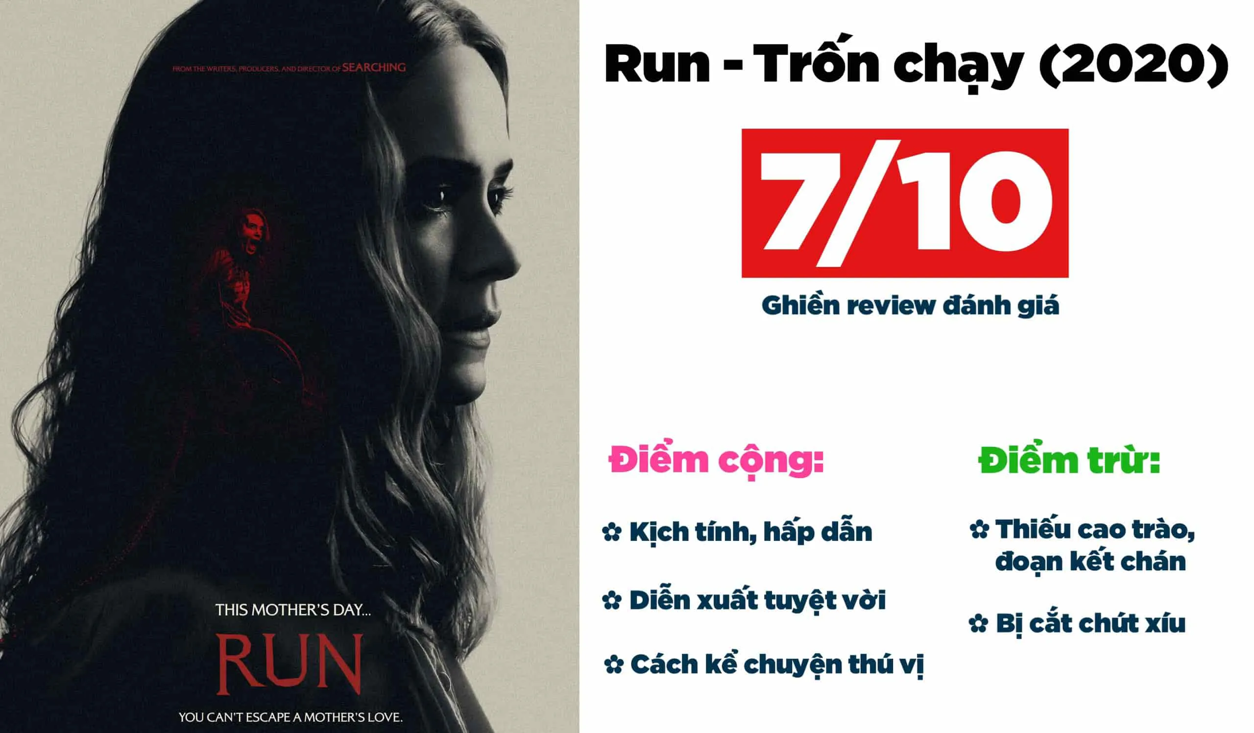 Review phim Trốn chạy – Run (2024): Diễn xuất tốt, kết nhạt!