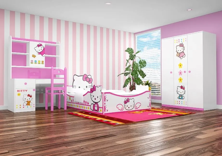 30+ mẫu trang trí phòng ngủ Hello Kitty cho bé gái đẹp như mơ