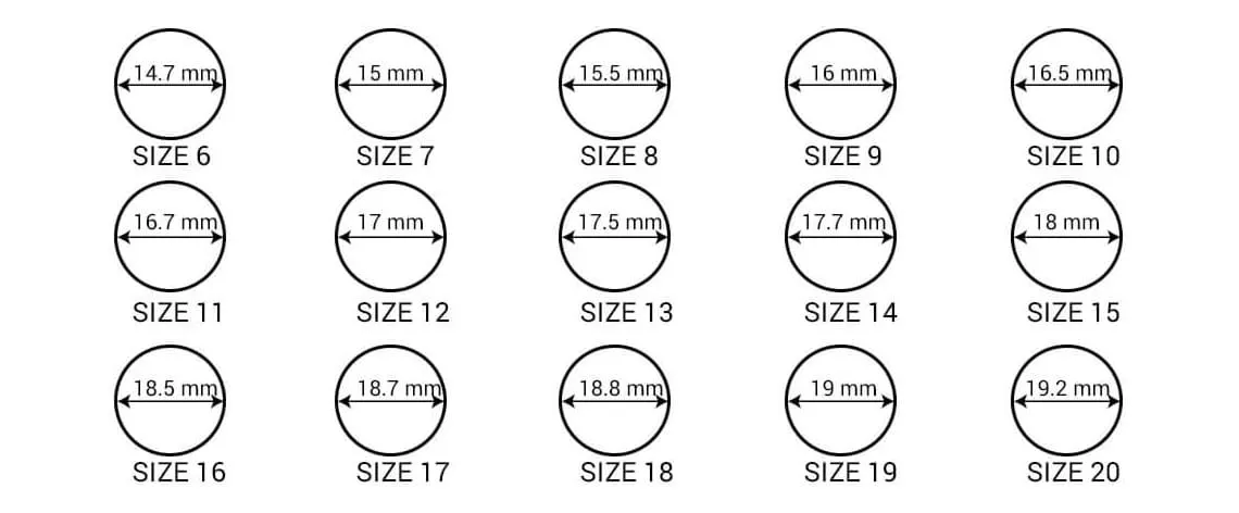 Bảng size nhẫn nữ và 5 cách đo size nhẫn nữ