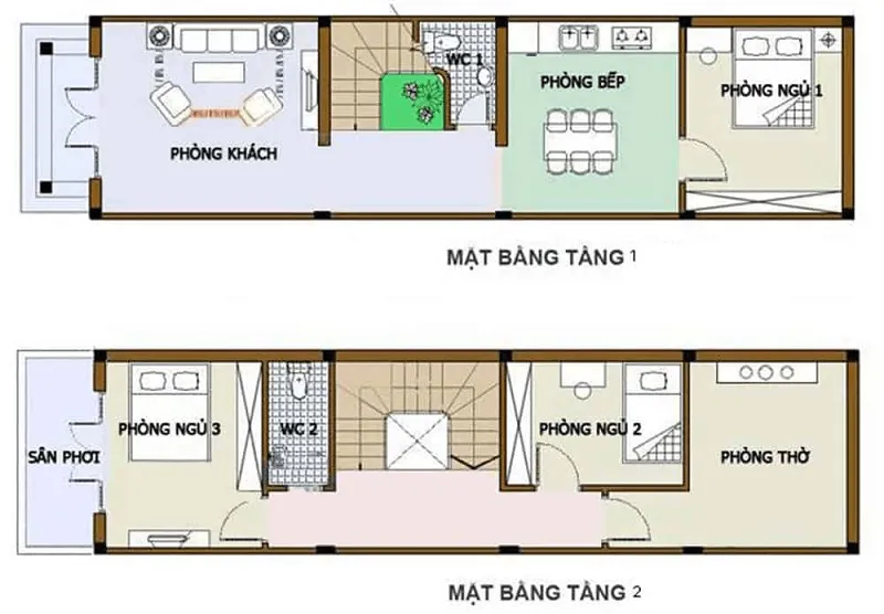 Các mẫu thiết kế nhà 60m2 3 phòng ngủ lý tưởng