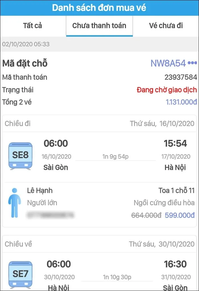 Cách đặt vé tàu online nhanh chóng dành cho người chưa biết