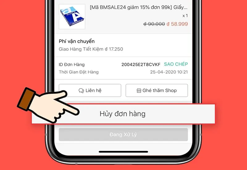 Cách hủy đơn hàng trên shopee khi chờ xác nhận, khi đang giao hàng