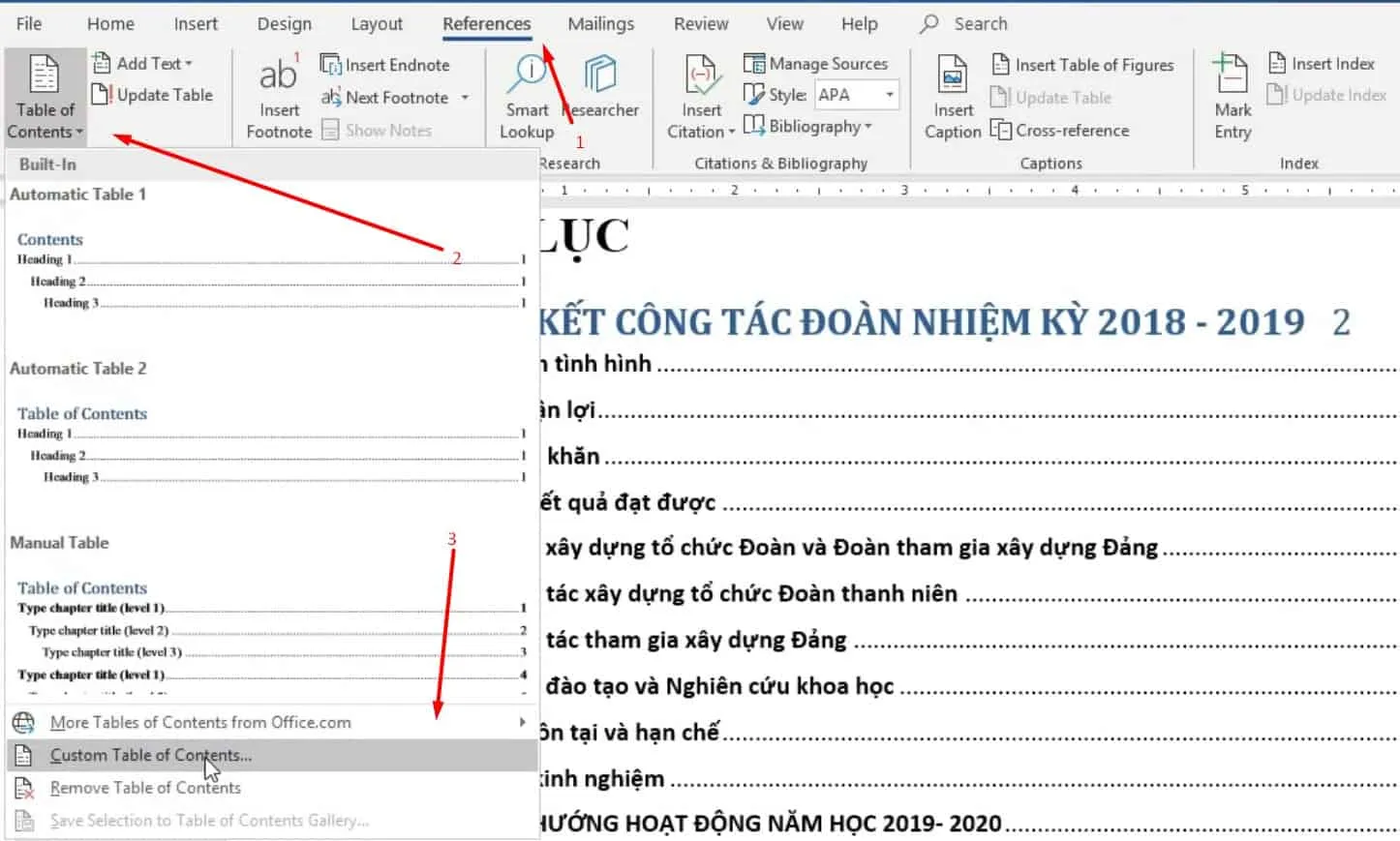 Cách làm mục lục tự động Word 2007, 2010, 2013, 2016