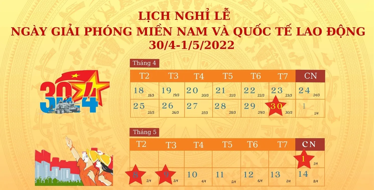 Dịp lễ 30/4, 1/5 năm 2024 được nghỉ mấy ngày? Lịch nghỉ lễ chi tiết nhất