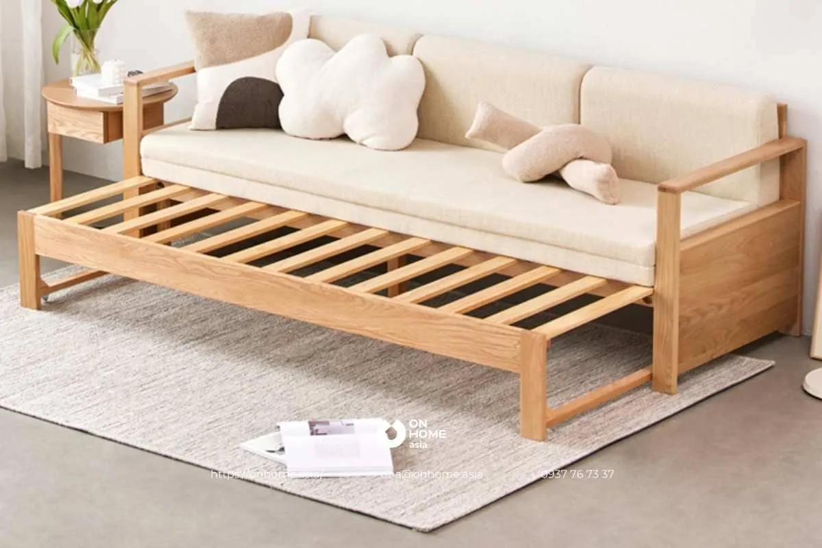 Gợi ý 13+ mẫu ghế Sofa giường gỗ đa năng, bền, đẹp 